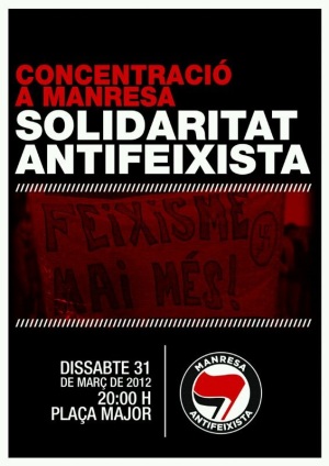 Concentració a Manresa, Solidaritat Antifeixista